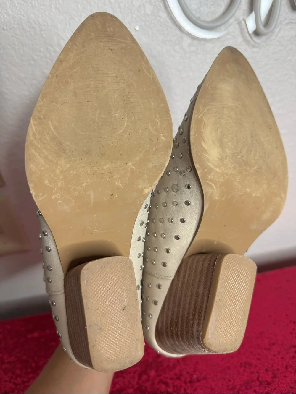 ALTAR’D STATE 🩶 Cowboy Ankle Booties- Silver Studded, Pointed Toe (Women’s 8.5)